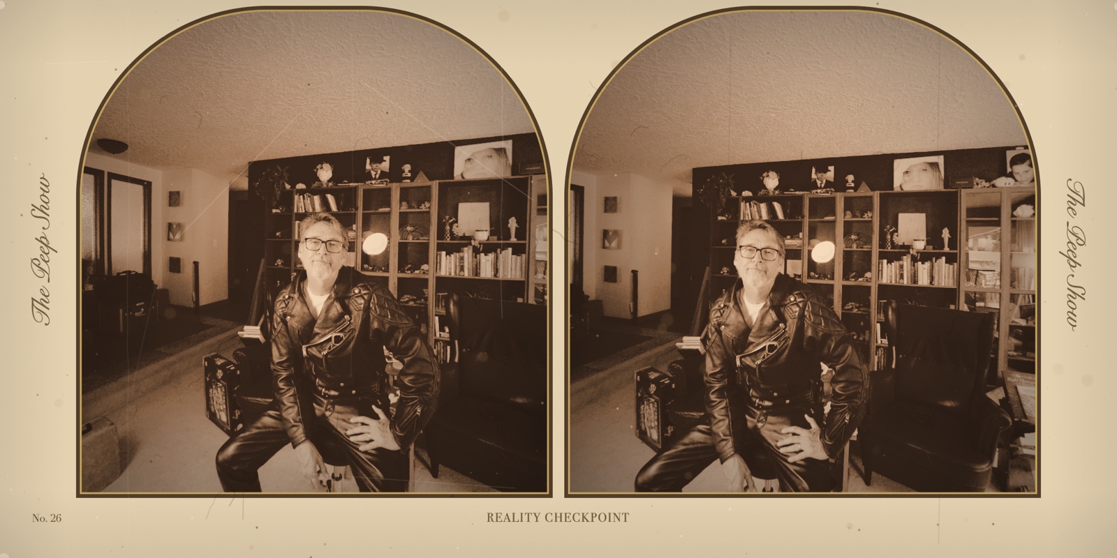 A side-by-side stereograph — two arched antique-style portraits, viewed in 3-D through a stereoscope